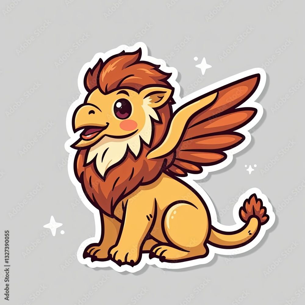 Cute Cartoon Griffin Character with Bright Colors and Playful Design Cute Cartoon Griffin Character with Bright Colors and Playful Design