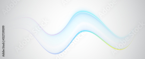 Colorful futuristic soft gradient waves. Air flow. Fresh aroma. Curved lines background.