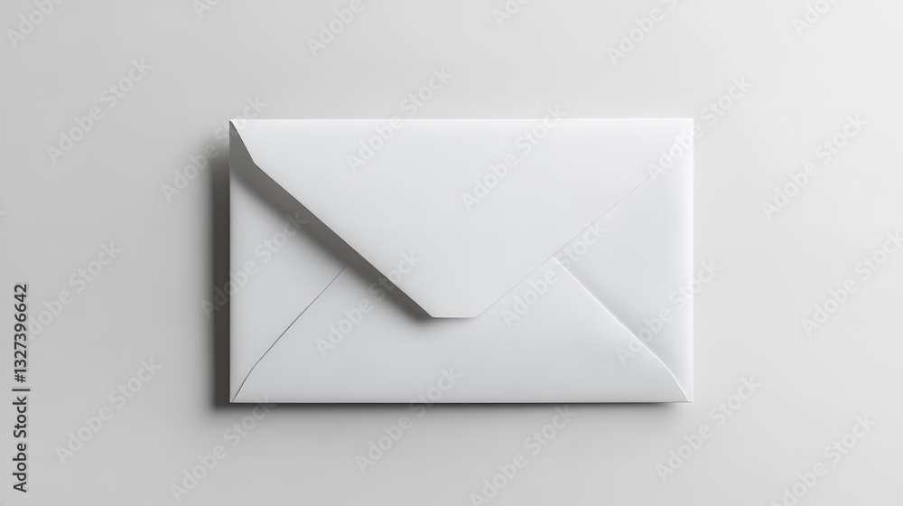 Pure Elegance A Clean, Unmarked White Envelope on a Subtle Gray Background. Pure Elegance A Clean, Unmarked White Envelope on a Subtle Gray Background.