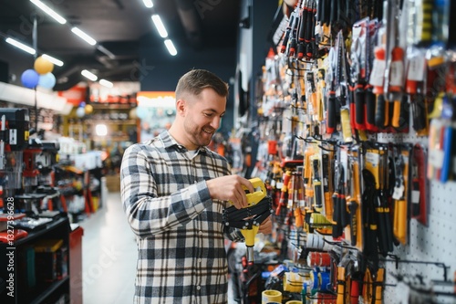 Foto Portrait of mature man standing in hardware store