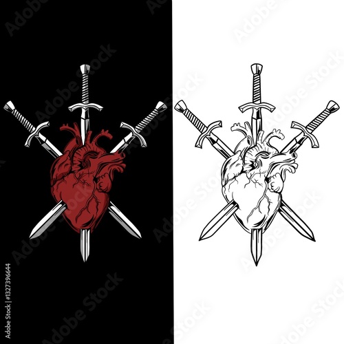 The heart of three swords stabs