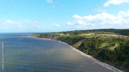 Wallpaper Mural Aerial drone view of coastline of Fur island, Limfjorden, Jutland, Denmark Torontodigital.ca