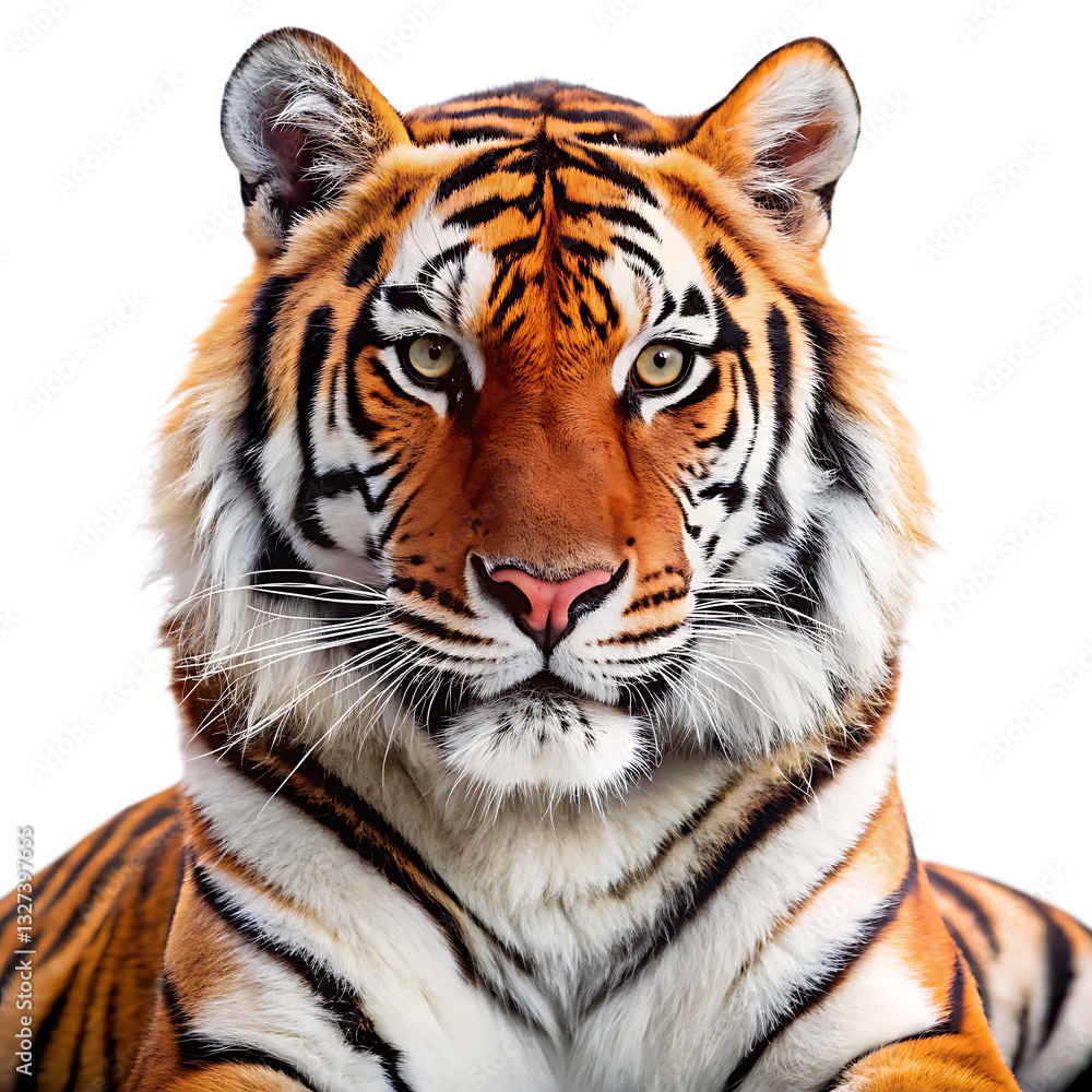 tiger head isolated on white background PNG.GENERATIVE AI tiger head isolated on white background PNG.GENERATIVE AI