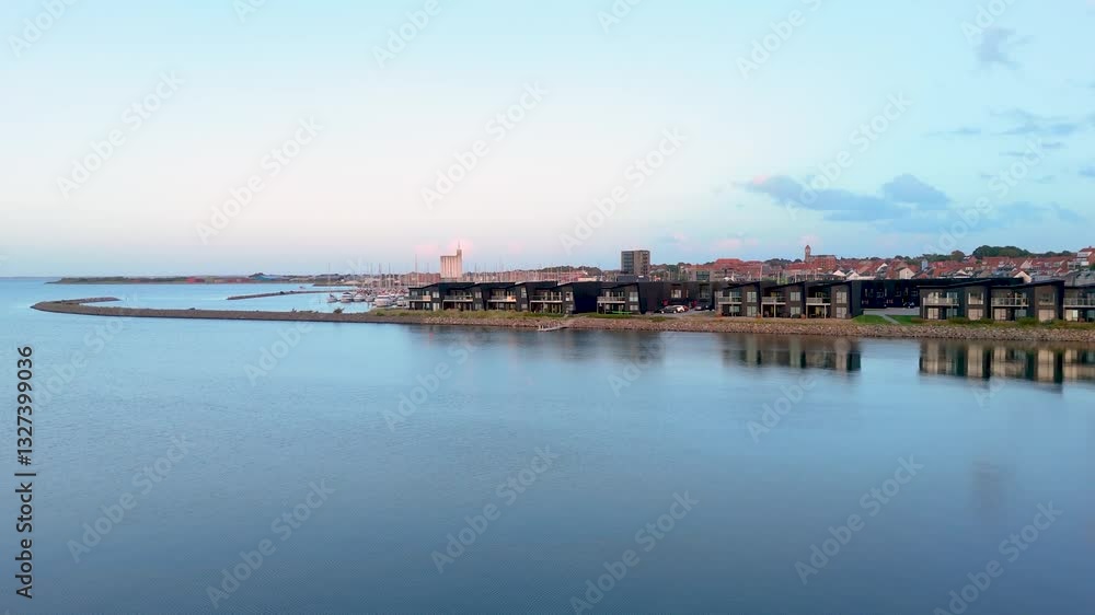Aerial drone view of Struer city, Limfjorden region, Jutland, Denmark Aerial drone view of Struer city, Limfjorden region, Jutland, Denmark