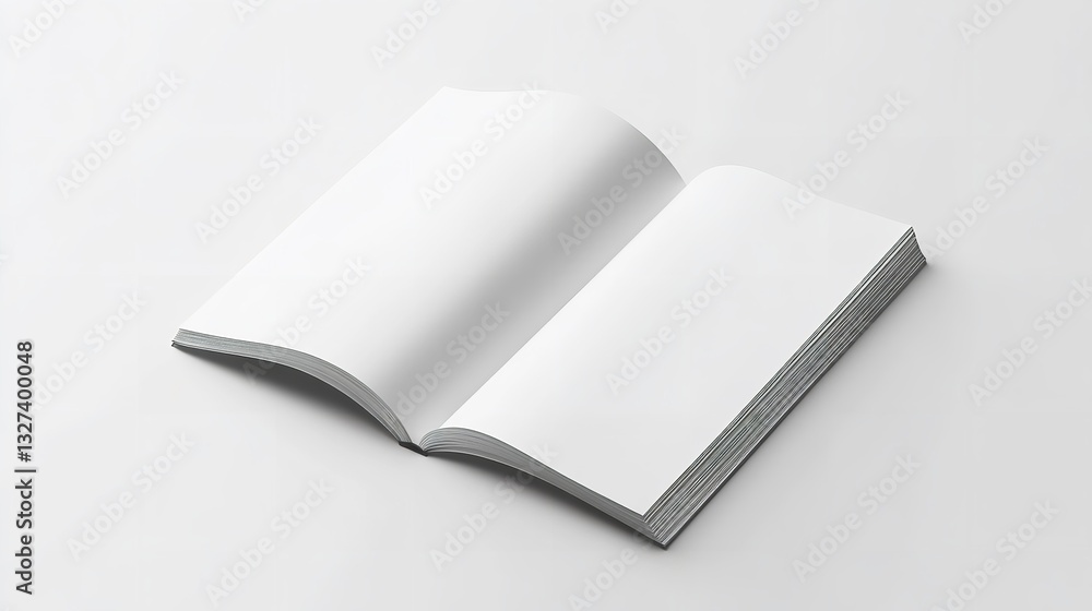 A4 Landscape Horizontal Magazine Brochure 3D Rendering White Blank Mockup A4 Landscape Horizontal Magazine Brochure 3D Rendering White Blank Mockup