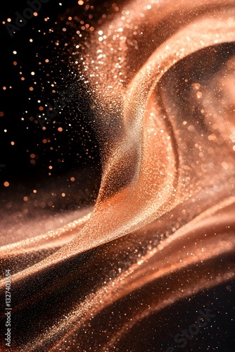 Flowing rose gold powder