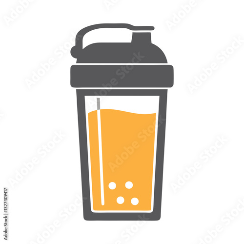 Shaker bottle with orange drink