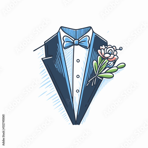 Tuxedo with floral boutonnière