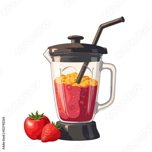 Losing weight. Blender filled with smoothie ingredients, healthy and energizing