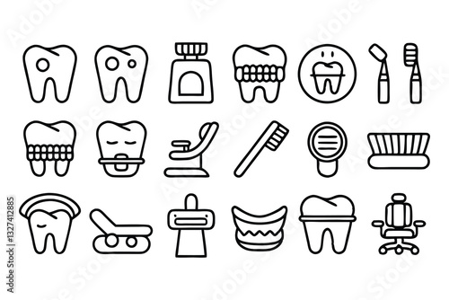 dental care and stomatology editable stroke outlin