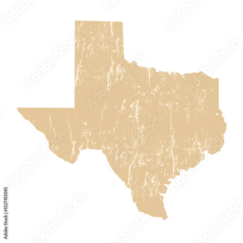 old map of texas with grunge effect - vector illustration