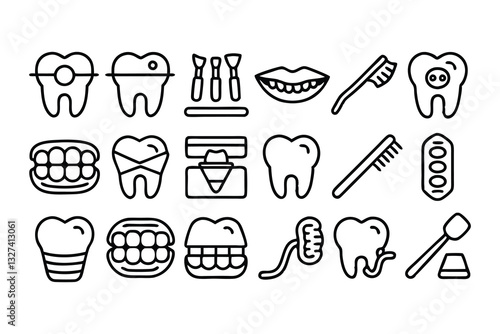 dental care and stomatology editable stroke outlin