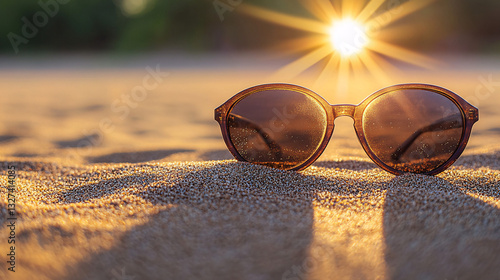 Wallpaper Mural sunglasses in the sand at the beach.  Torontodigital.ca