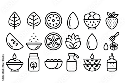 detox and cleanse related editable stroke outline