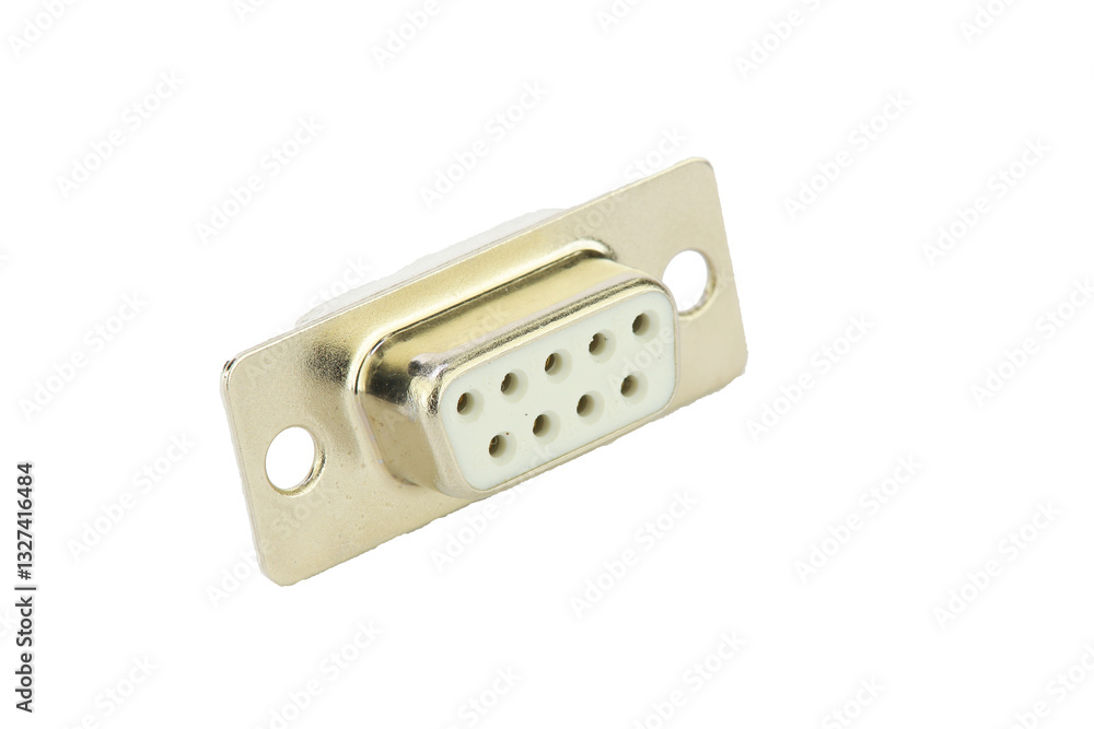D-SUB 9 digital signal connector. Transparent background in PNG. D-SUB 9 digital signal connector. Transparent background in PNG.