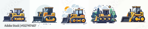 Vector of a bulldozer.