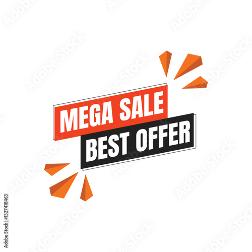 Mega sale offers trendy banner design. Discount banners set, 50% offer discount coupons. Super sale modern banner design, Limited time offer. Best discounts offer banners. Price deal sale stickers.