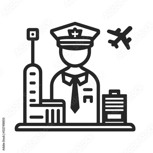 Customs officer at checkpoint for logistics and freight management