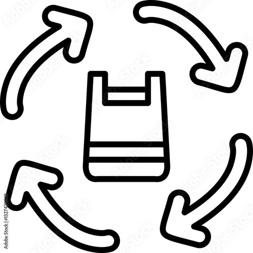 No Plastic Bags Icon Vector Element