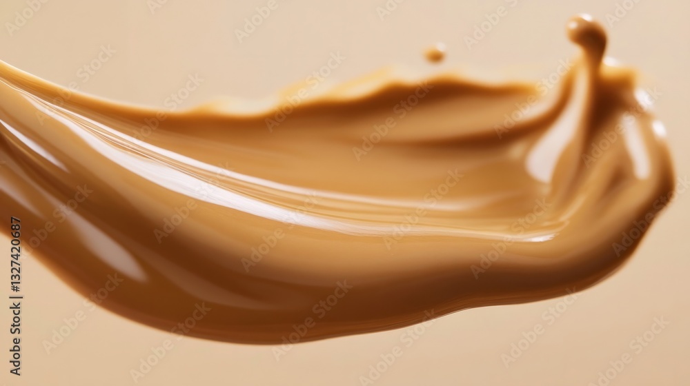 liquid foundation drops that spread over a smooth surface, glossy finish. generative ai liquid foundation drops that spread over a smooth surface, glossy finish. generative ai