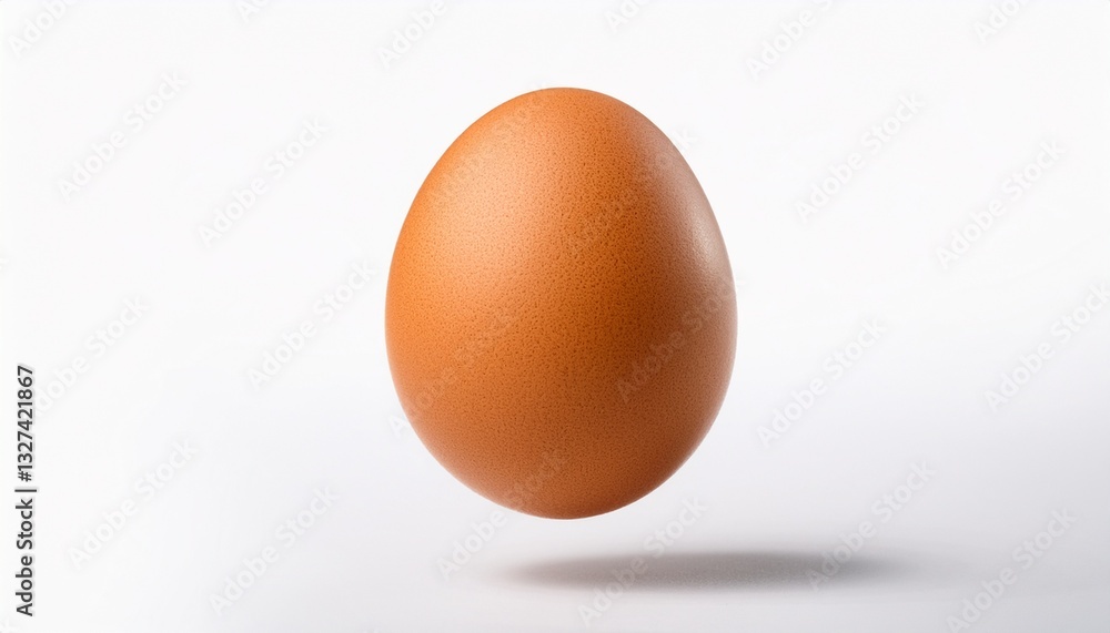 brown egg suspended in air with soft shadows isolate on white background brown egg suspended in air with soft shadows isolate on white background