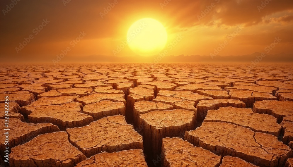 Dry cracked earth under a bright sun representing World Day to Combat Desertification and Drought