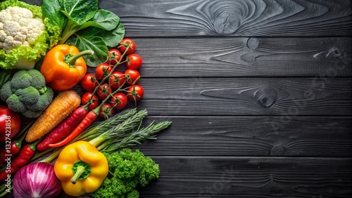 Healthy vegetable on wooden table, marble table on Top view.