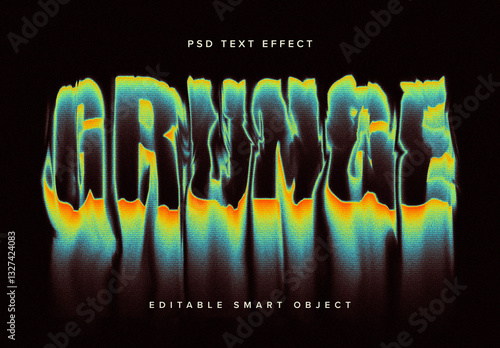 Colourful Dissolving Text Effect Mockup