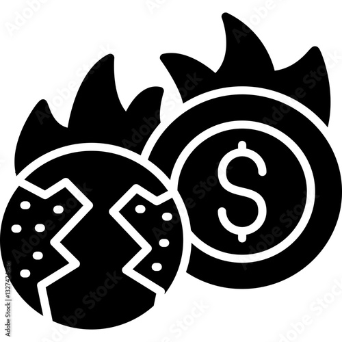 Economic Crisis Icon Vector Element