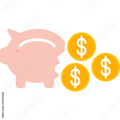 Piggy Bank Icon Vector Element