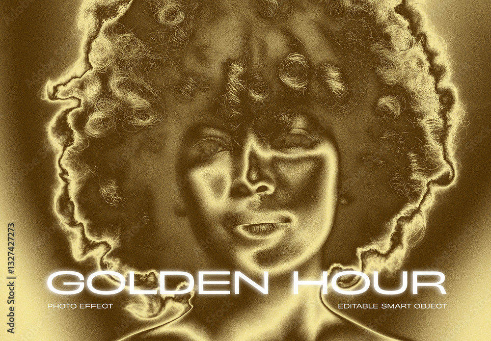Golde Hour Texture Golden Hour Image Effect Mockup Stock Template | Adobe Stock