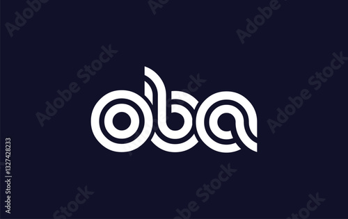 OBA Creative Unique Modern Letter Logo Design.  Stylized logo featuring a unique letter design, presenting abstract minimalist aesthetics and modern appeal.