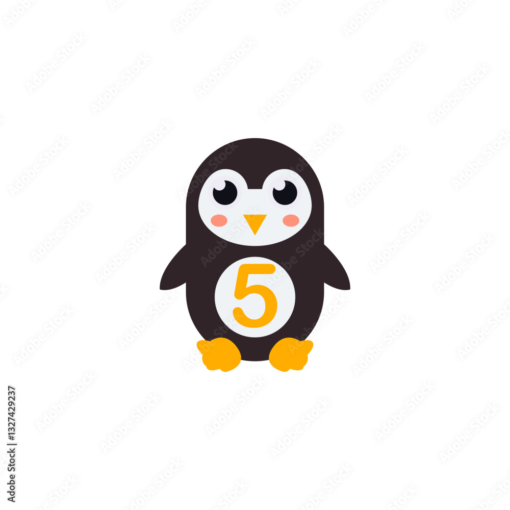 Fototapeta premium animal with number for education vector