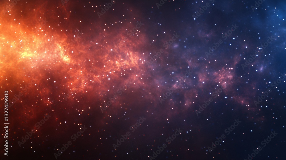 Naklejka premium Vibrant cosmic colors, dynamic blend of red and blue hues, abstract universe theme, perfect for digital design projects.