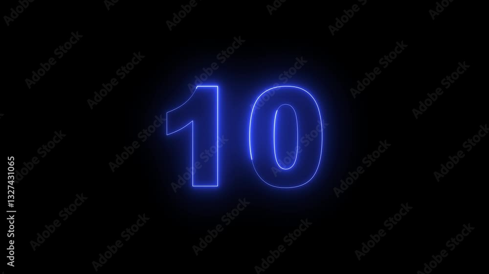 Neon numbers ten glowing on an alpha channel background. . Neon text 10 number, illustration, Energy Neon, symbol 10 Neon numbers ten glowing on an alpha channel background. . Neon text 10 number, illustration, Energy Neon, symbol 10