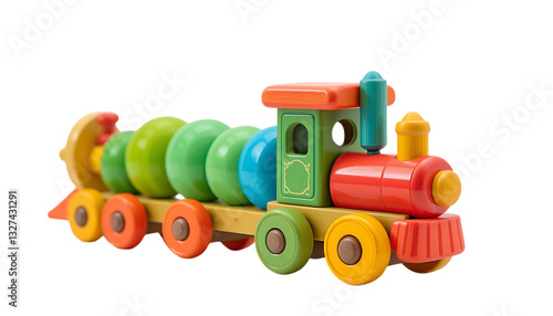  Colorful wooden toy caterpillar and toy train set png