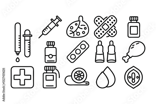 diabetes mellitus related editable stroke outline