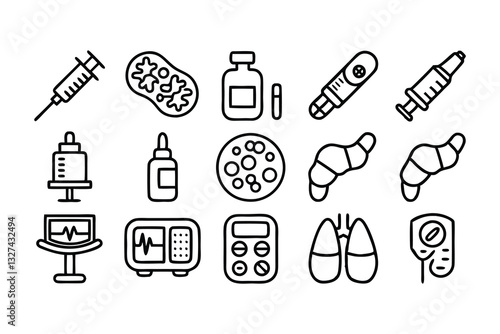 diabetes mellitus related editable stroke outline