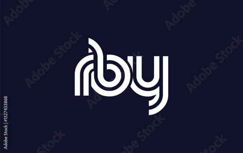 RBY Creative Unique Modern Letter Logo Design.  Stylized logo featuring a unique letter design, presenting abstract minimalist aesthetics and modern appeal.
