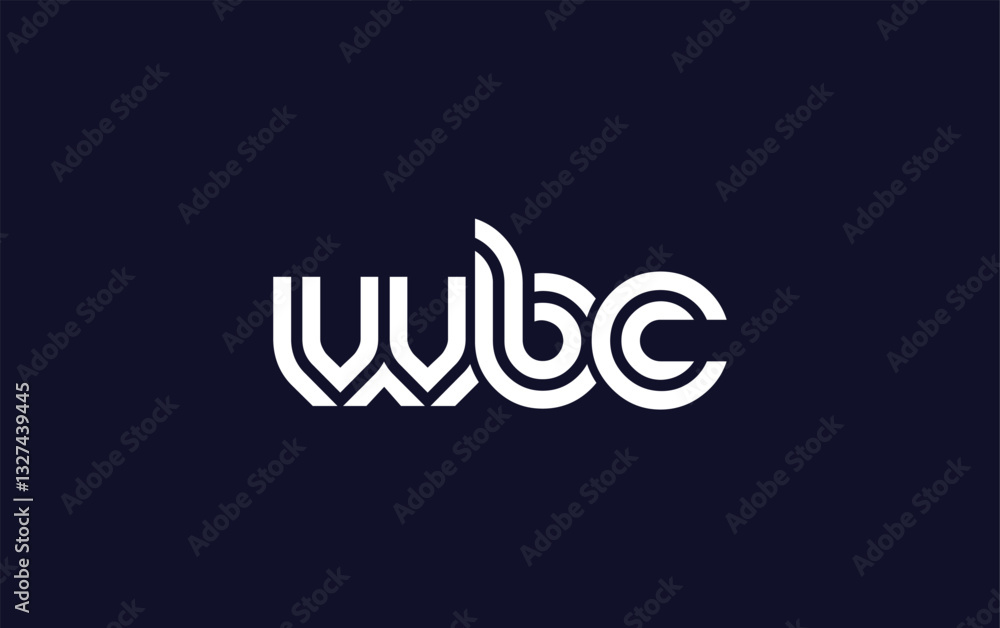 Fototapeta premium WBC Creative Unique Modern Letter Logo Design. Stylized logo featuring a unique letter design, presenting abstract minimalist aesthetics and modern appeal.