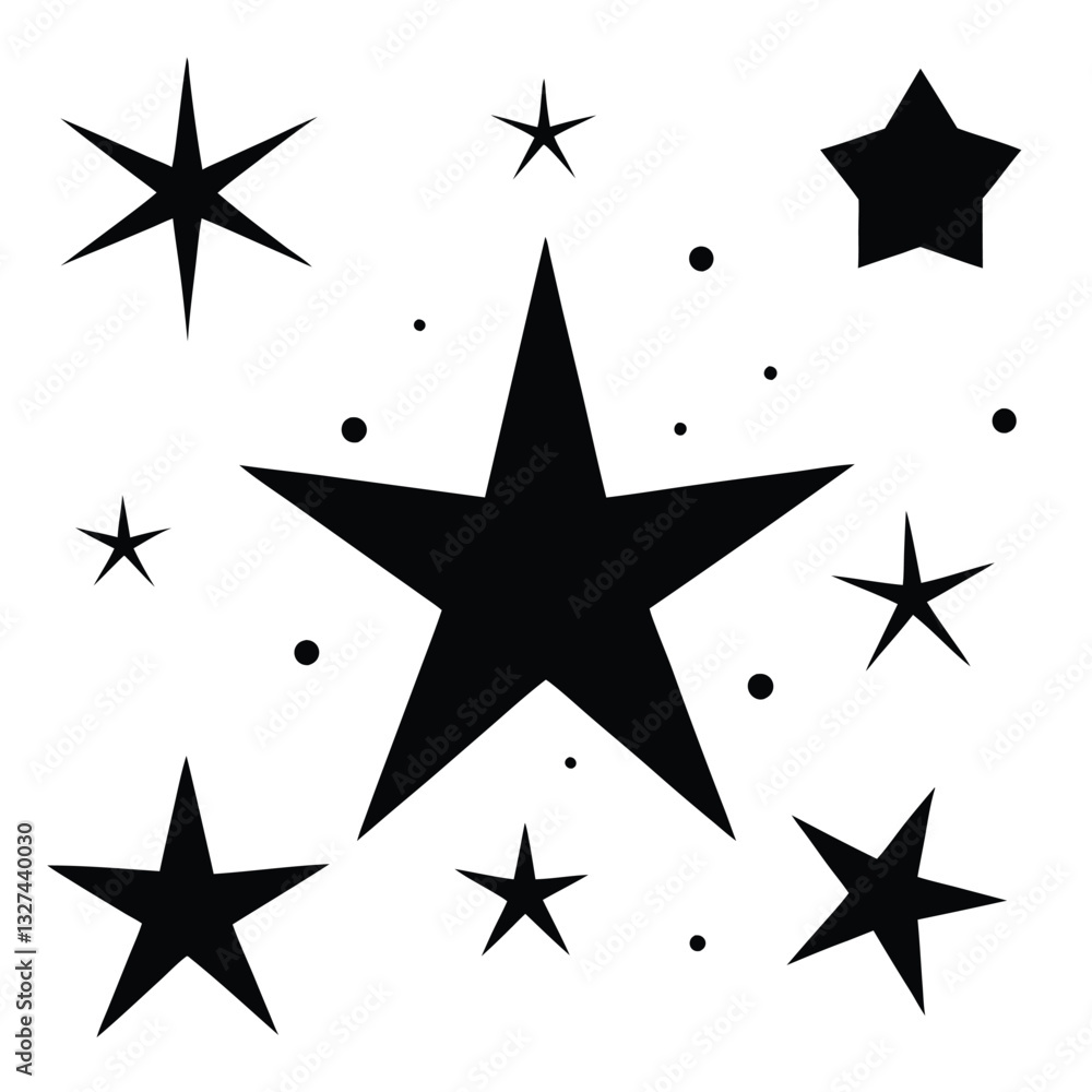 Obraz premium black and white stars