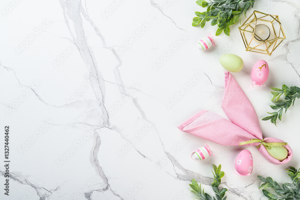 Easter eggs on white background.