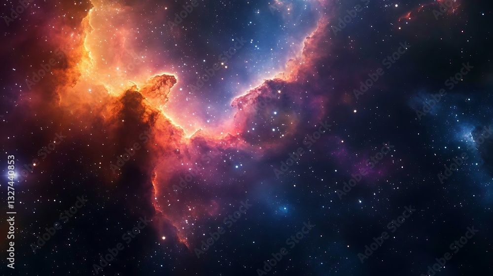 Vibrant Cloud Formation in Deep Space with Countless Shining Stars Vibrant Cloud Formation in Deep Space with Countless Shining Stars