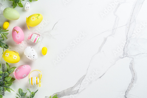 Easter eggs on white background.