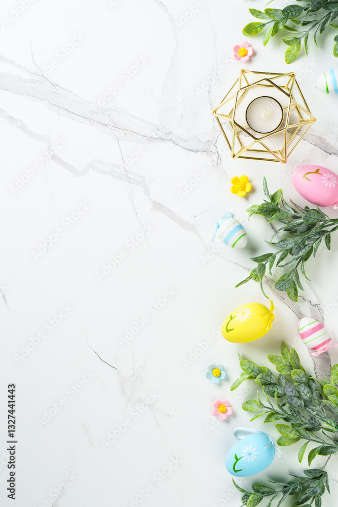 Easter eggs on white background.