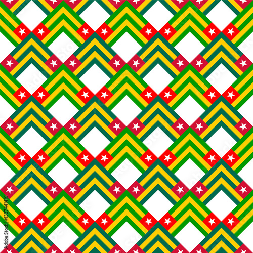 chevron arrow pattern of togo flag. geometric background. vector illustration