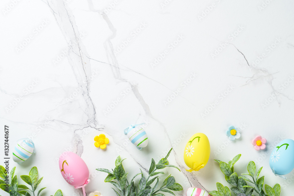 Easter eggs on white background.