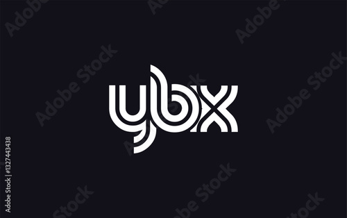 YBX Creative Unique Modern Letter Logo Design.  Stylized logo featuring a unique letter design, presenting abstract minimalist aesthetics and modern appeal.