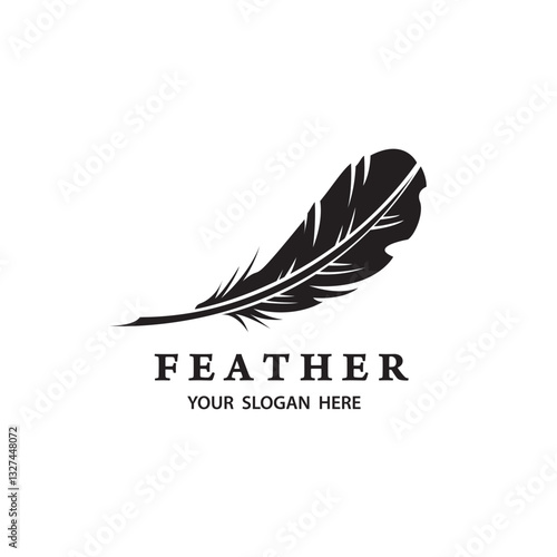 feather pen icon isolated on white background