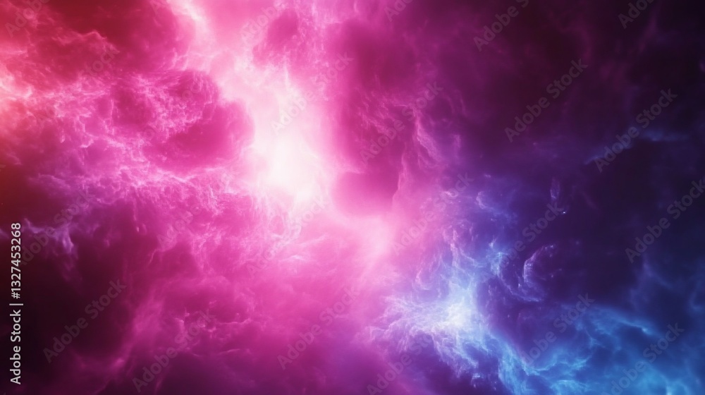 Celestial Bloom: An Abstract Nebula in Vibrant Pink and Blue Hues Celestial Bloom: An Abstract Nebula in Vibrant Pink and Blue Hues